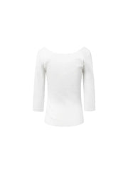 White Scoop Neck Knit Top